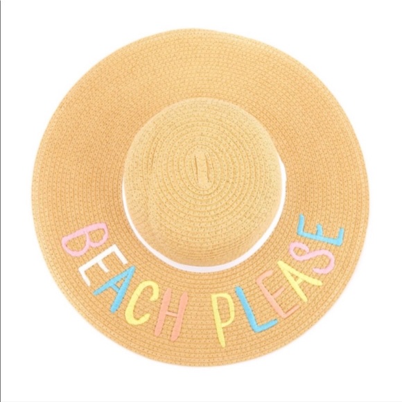 Boutique with Grace Floppy Straw Hat w/ Multi Color Lettering NWOT - Picture 3 of 3